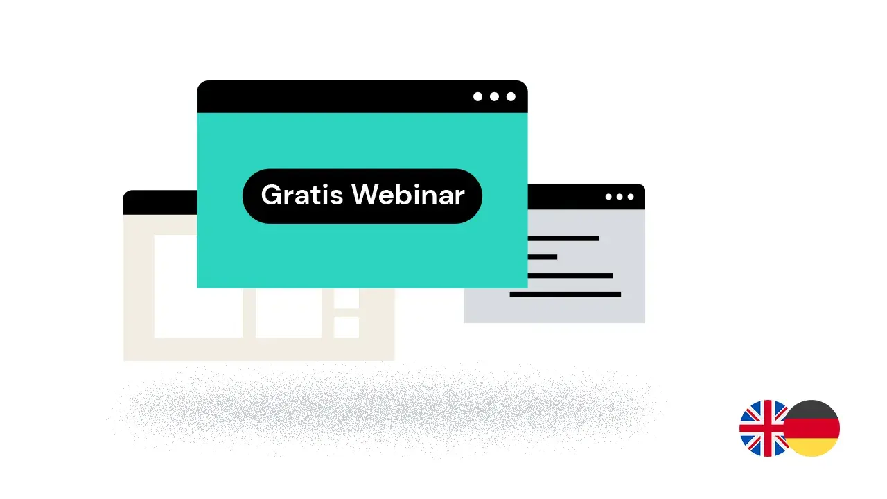 Benachrichtigung über ein kostenloses Webinar für das fiskaly-Webinar „Expansion nach Österreich leicht gemacht – RKSV-konforme Fiskalisierung mit SIGN AT“ mit UK- und deutschen Flaggen.