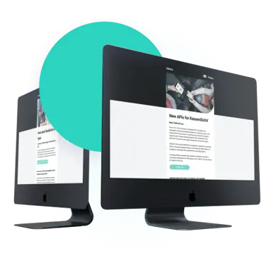 Computer monitors with fiskaly newsletter subscription page on them