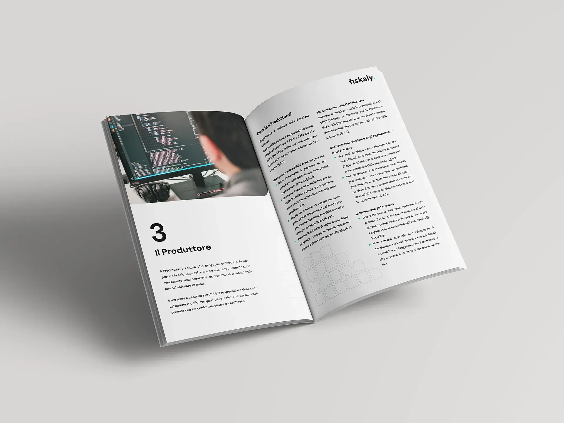 mockup della guida cartacea di fiskaly