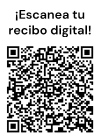 Código QR con el texto "Escanea tu recibo digital"