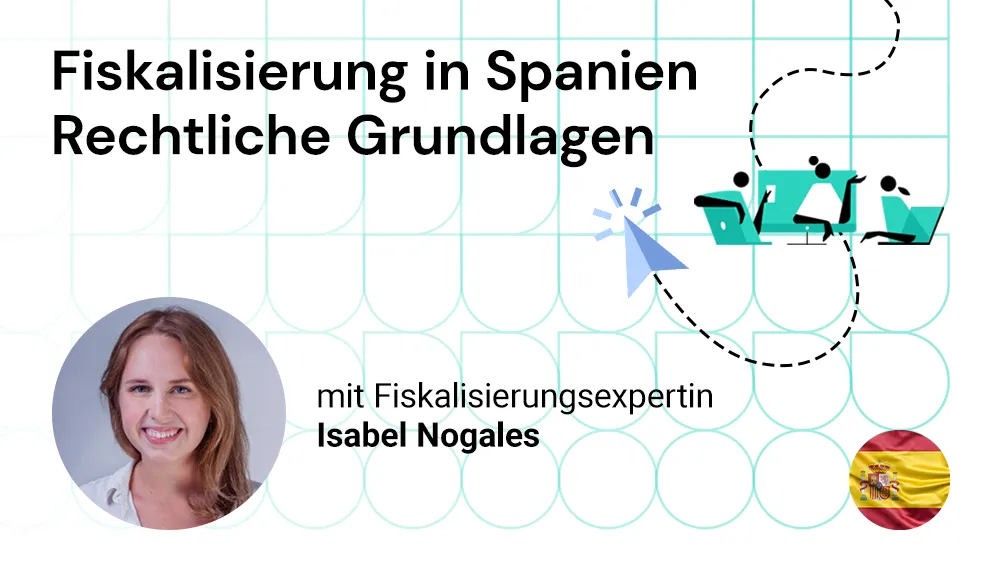 Porträt von fiskaly Business Development Managerin Isabel Nogales mit dem Titel des Webinars